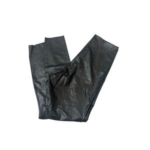 90 Degree By Reflex Womens Faux Leather Lady Love Leggings Black Large NWT